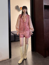 INTO THE EAST 25 Autumn/Winter Lace-Up Silk Top/Shirt/Embroidered Button Tussah Silk Vest/Shorts ITE-E1DGAW020PK22VE Vest (E1DGAW019PK20TP)